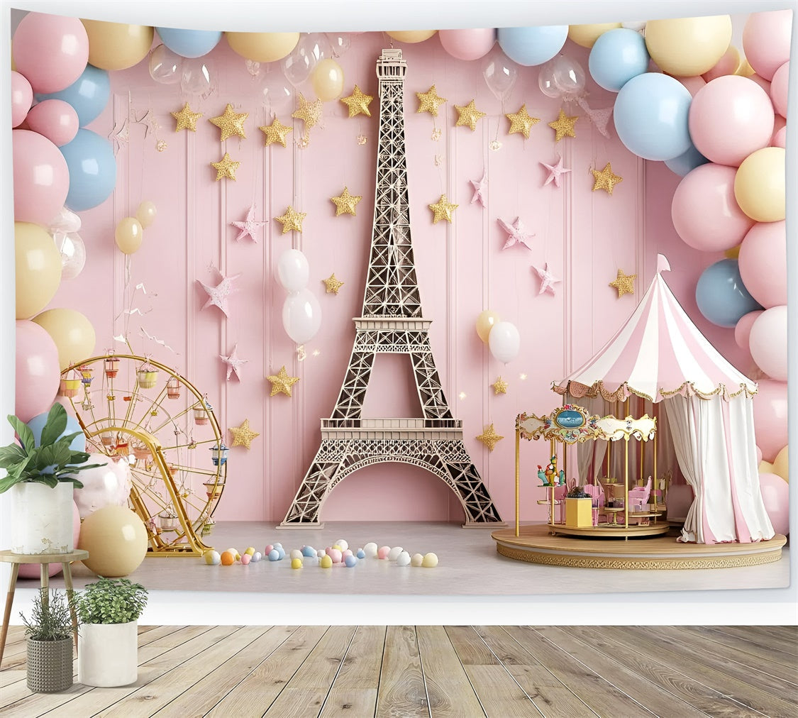 Kinderfoto-Hintergrund Ballon Paris Dreamland Hintergrund GQ5-140