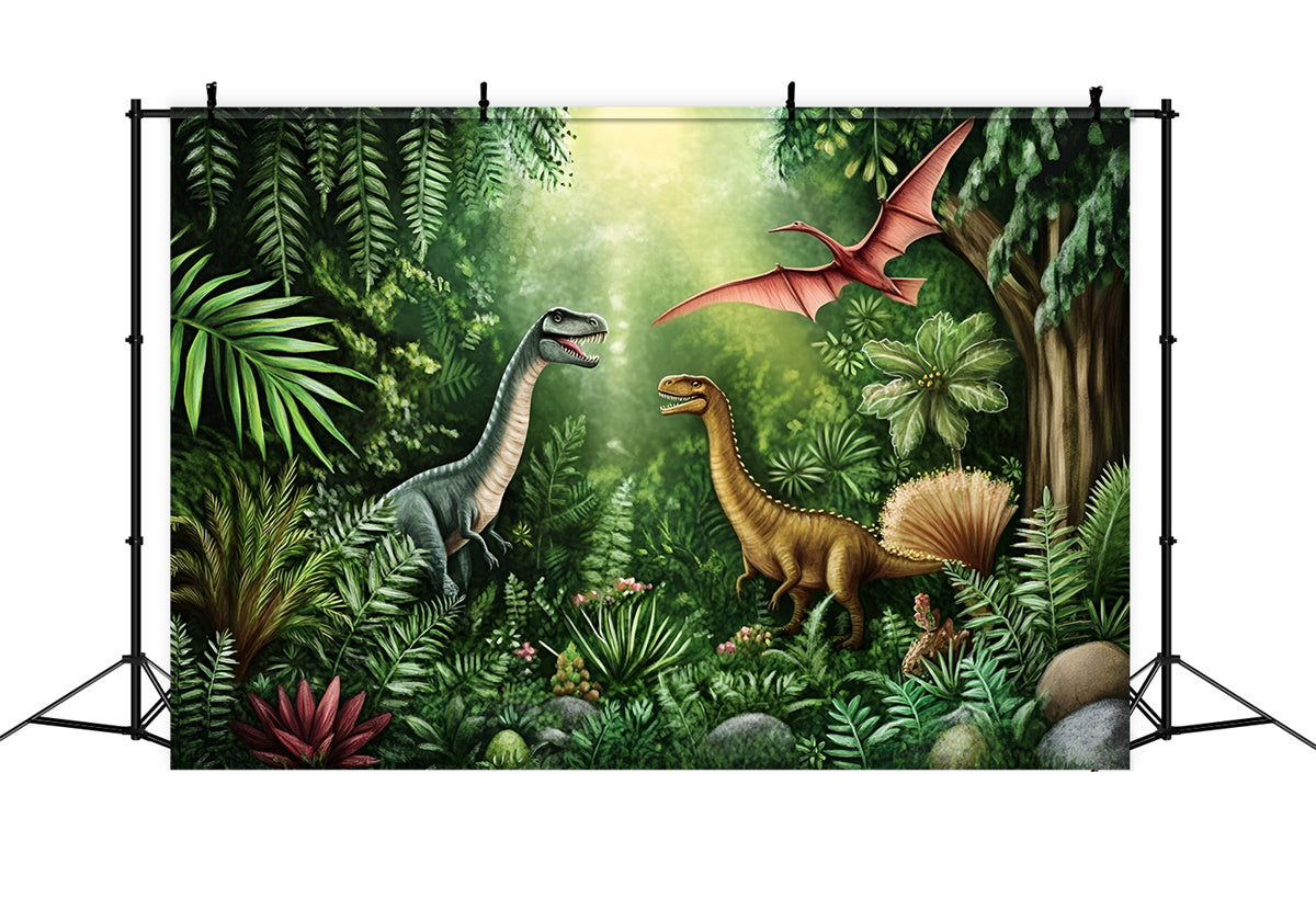 Fotografie Hintergrundbilder für Kinder Dino Dschungel Welt Hintergrundbild GQ5-146