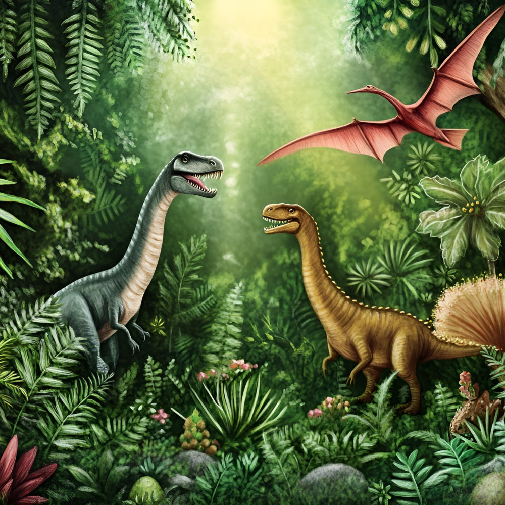 Fotografie Hintergrundbilder für Kinder Dino Dschungel Welt Hintergrundbild GQ5-146