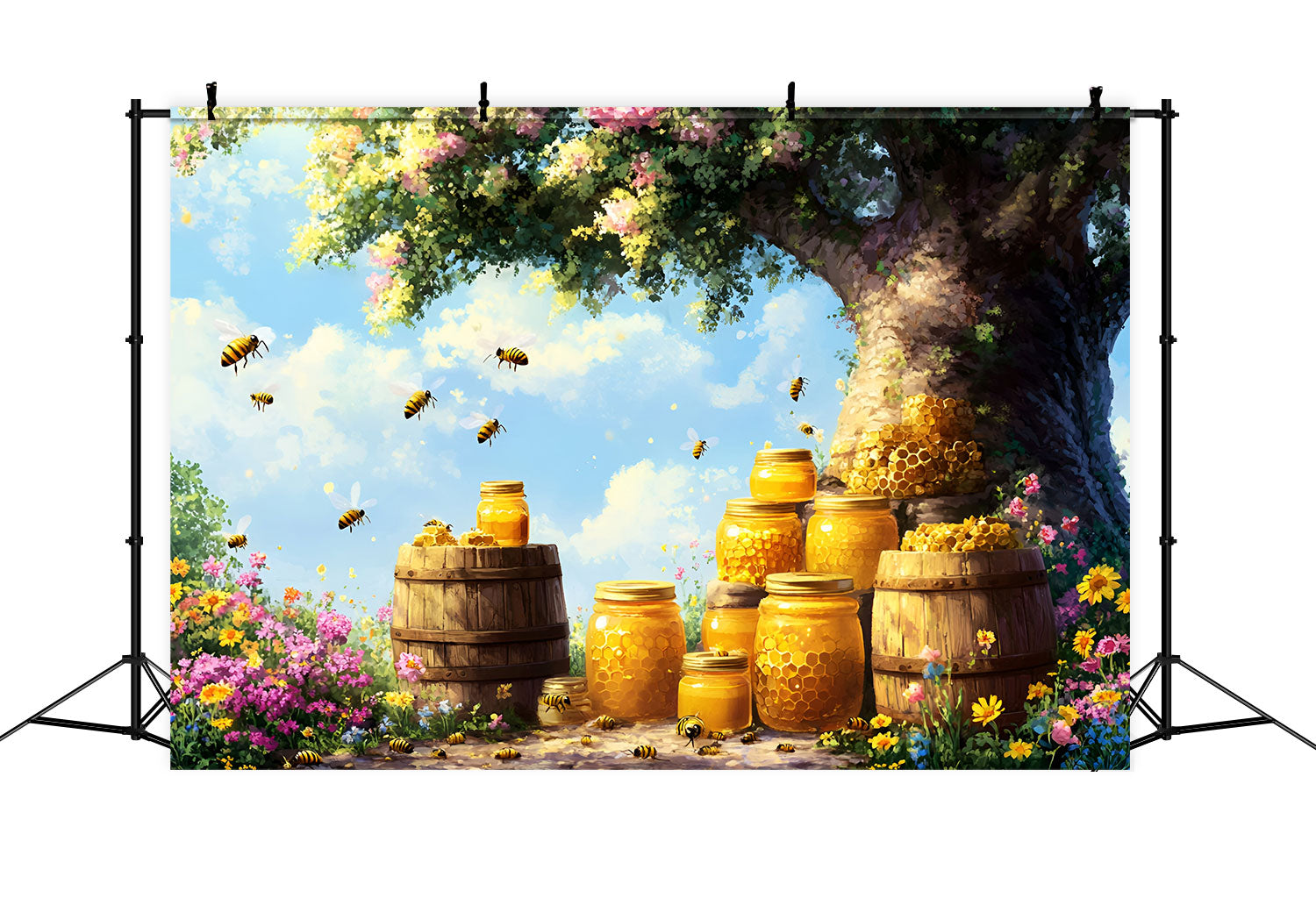 Neugeborenen-Fotohintergrund Sonnenschein Bienenblüten Hintergrund GQ5-150