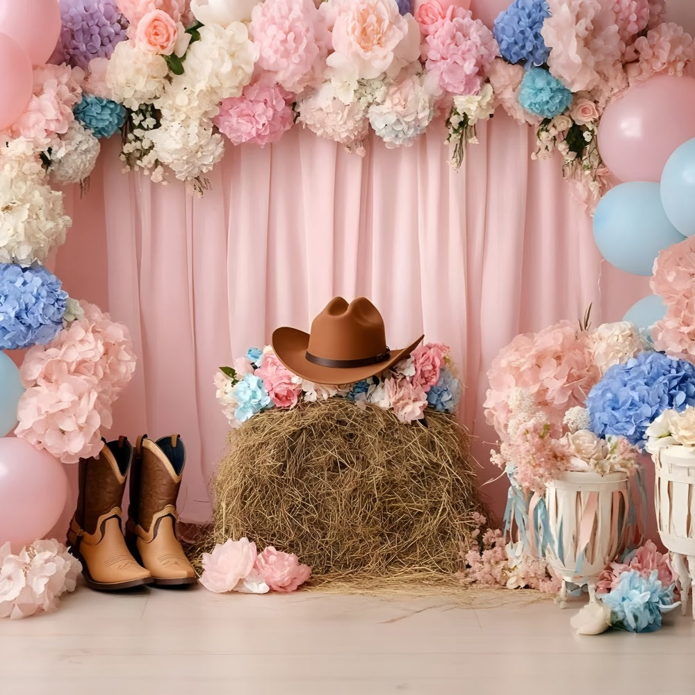 Cowgirl Backdrop Ideen Floral Western Charme Kinder Hintergrund GQ5-154