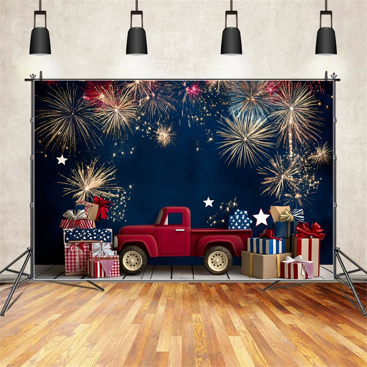 Feuerwerk Backdrop Feuerwerk Red Truck Kinder Backdrops GQ5-179