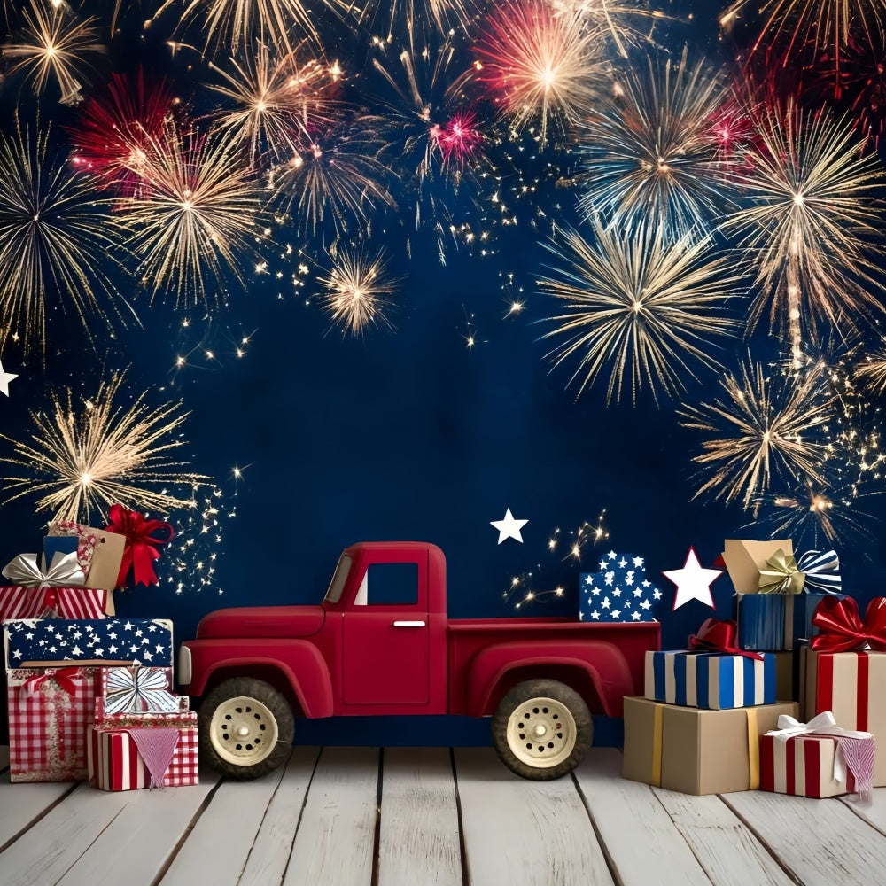 Feuerwerk Backdrop Feuerwerk Red Truck Kinder Backdrops GQ5-179
