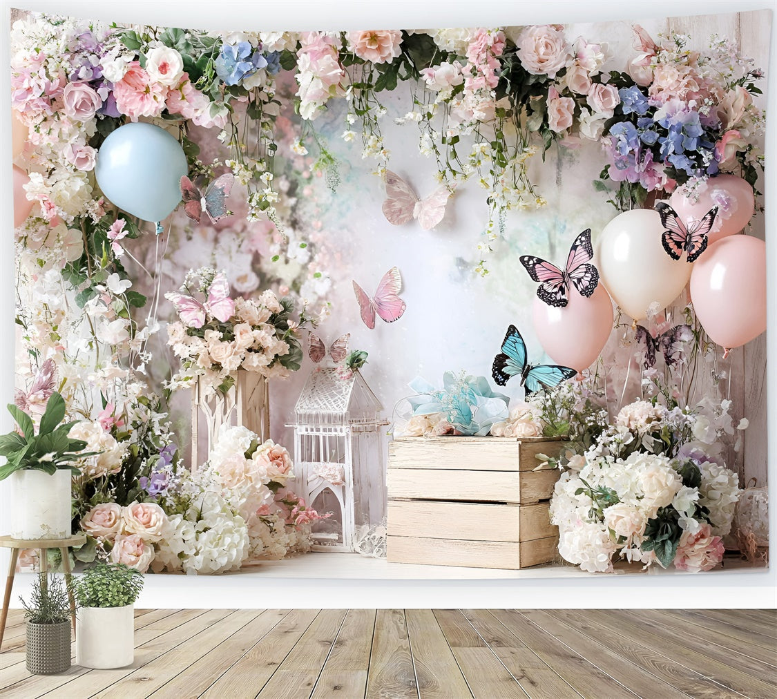 Schmetterling Backdrop Skurrile Blume Ballon Kinder Backdrops GQ5-182