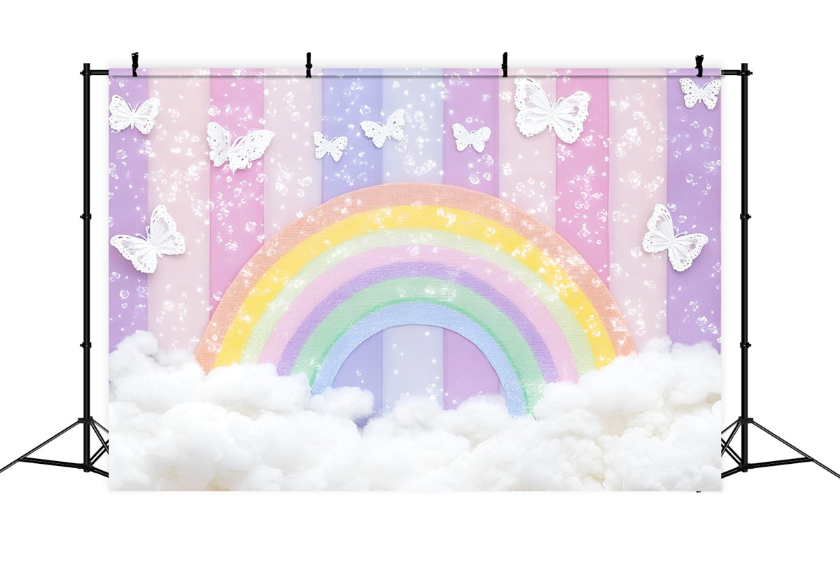Regenbogen Backdrop Märchenbogen Schmetterling Kinder Backdrop GQ5-194
