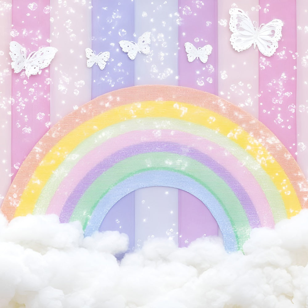 Regenbogen Backdrop Märchenbogen Schmetterling Kinder Backdrop GQ5-194