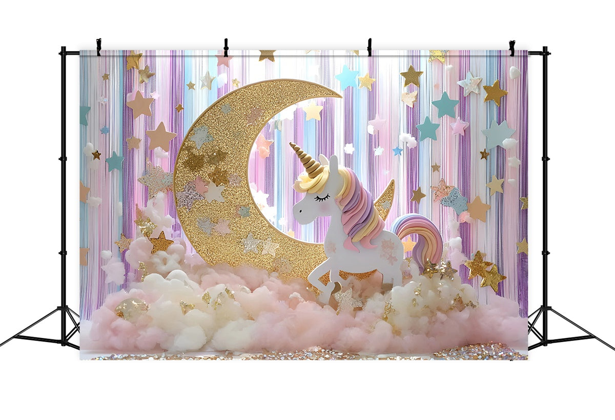 Sterne Backdrop Sterne Einhorn Fantasy Neugeborenen-Fotohintergrund GQ5-195
