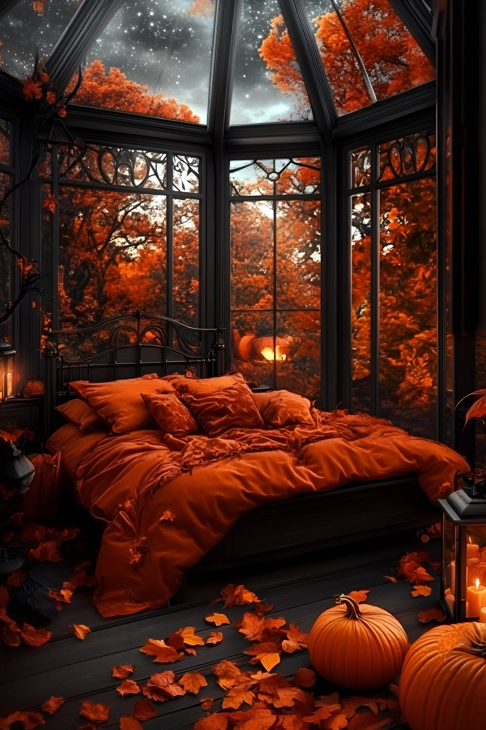 Herbst-Hintergrund Schlafzimmer Glasdecke Sterne Hintergrund GQ5-88