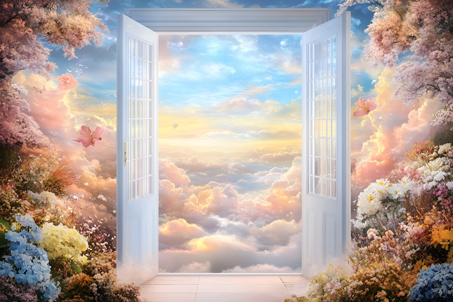Himmel Backdrop Pastell Himmel Garten Eingang Fotohintergrund GQ57-113