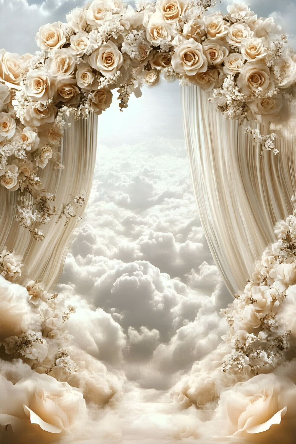 Wolke Fotografie Hintergrunddrop Rosenbogen Himmel Backdrop GQ57-114