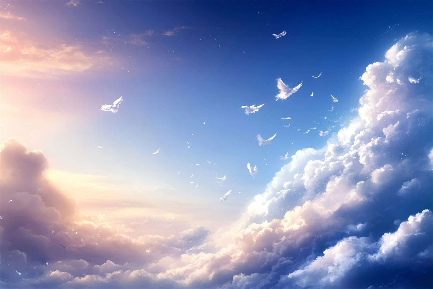 Blauer Himmel Backdrop Feather Drift Cloud Sky Fotohintergrund GQ57-127