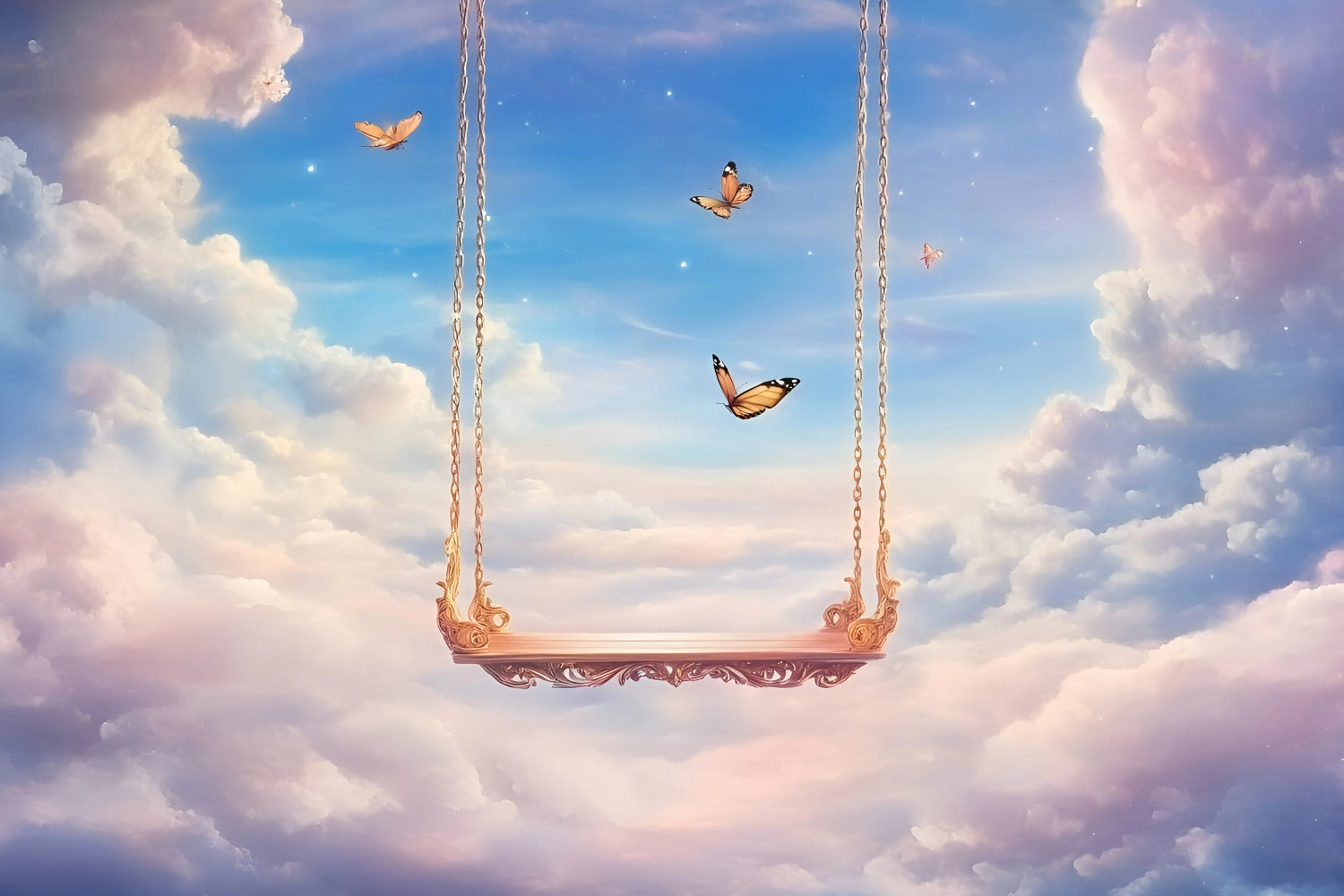 Wolken Himmel Backdrop Pastell Himmel Schmetterling Fotohintergrund GQ57-130