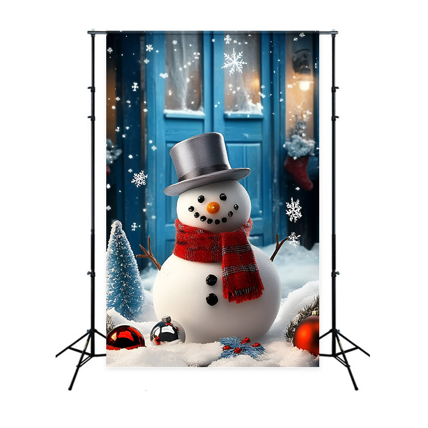 Winter Backdrops Wintergrüßer Schneemann Backdrop GQ57-155