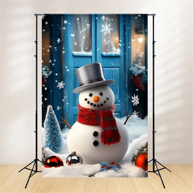 Winter Backdrops Wintergrüßer Schneemann Backdrop GQ57-155