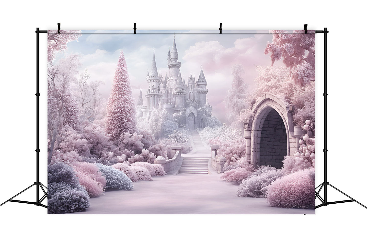 Winter Backdrop Fotografie Blush Winter Castle Backdrop GQ57-157