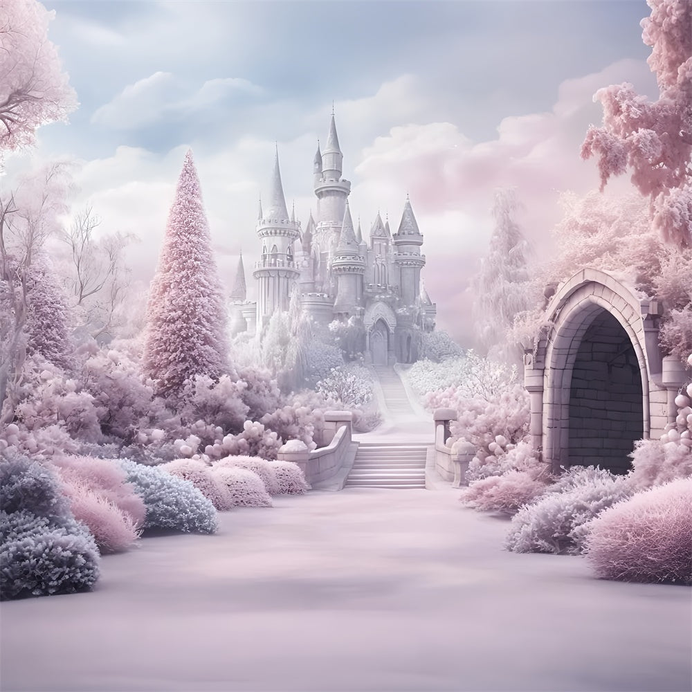 Winter Backdrop Fotografie Blush Winter Castle Backdrop GQ57-157