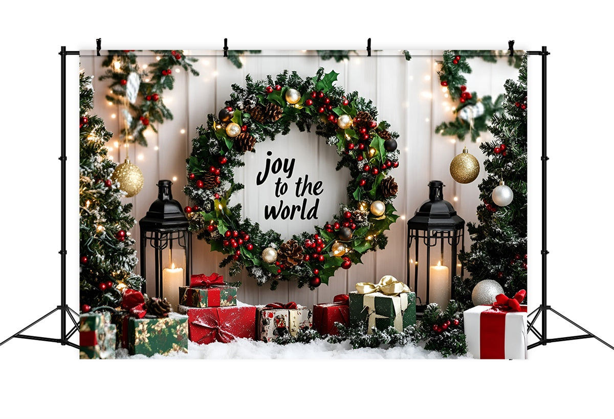 Weihnachten Hintergrund für Fotos Girlande Glühen Geschenke Hintergrund GQ57-18