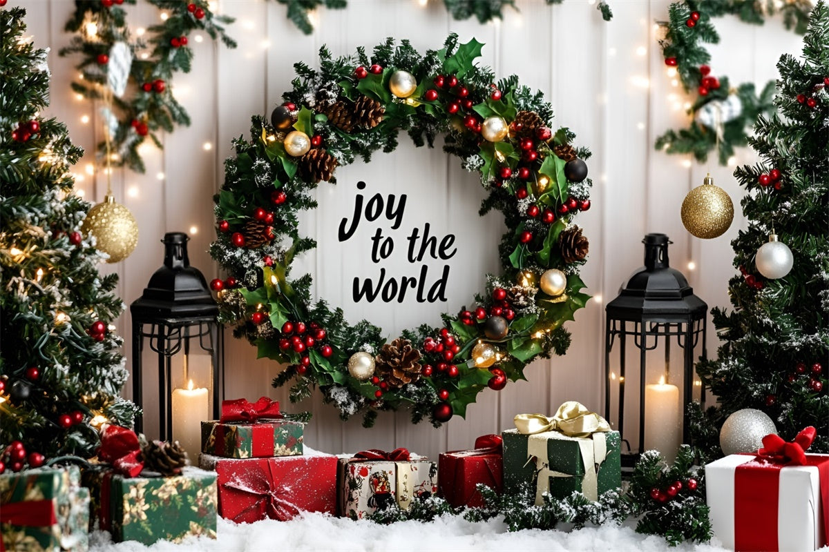 Weihnachten Hintergrund für Fotos Girlande Glühen Geschenke Hintergrund GQ57-18