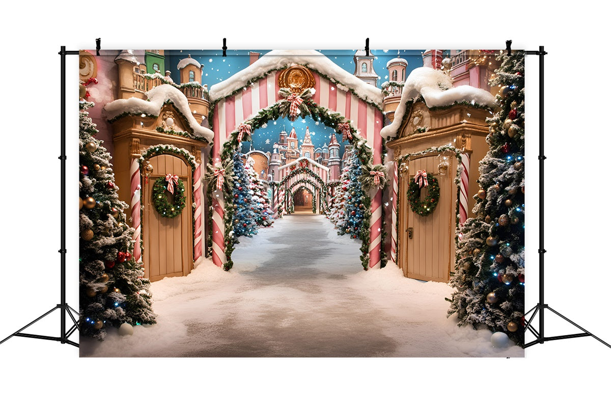 Weihnachten Fotohintergründe Festlicher Marktspaziergang Hintergrund GQ57-22