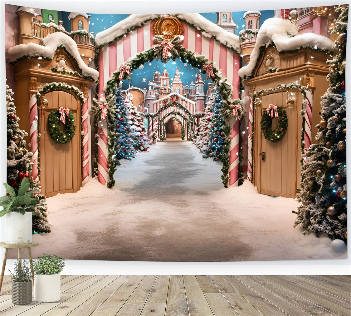Weihnachten Fotohintergründe Festlicher Marktspaziergang Hintergrund GQ57-22