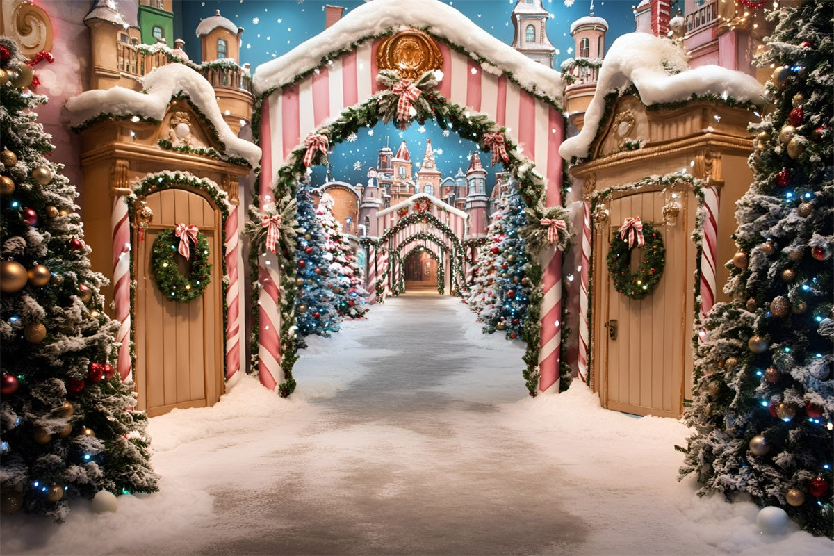 Weihnachten Fotohintergründe Festlicher Marktspaziergang Hintergrund GQ57-22