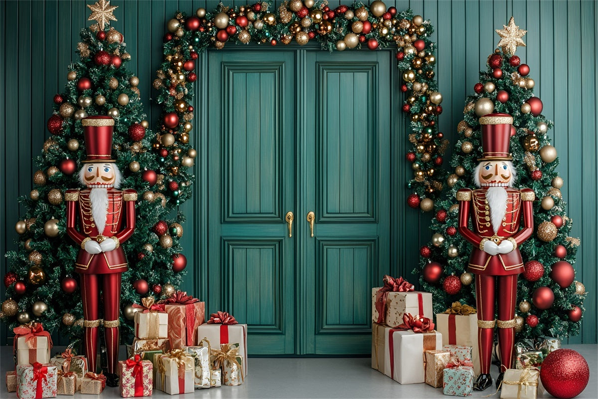 Weihnachten Backdrops Nussknacker Bewachter Eingang Backdrop GQ57-29