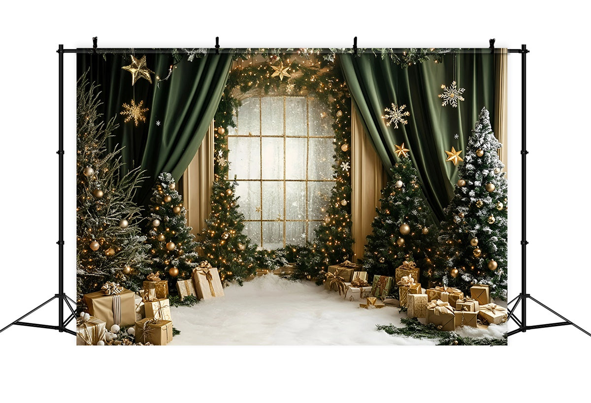 Weihnachtshintergründe für Fotos Grüner Vorhang Regal Hintergrund GQ57-35