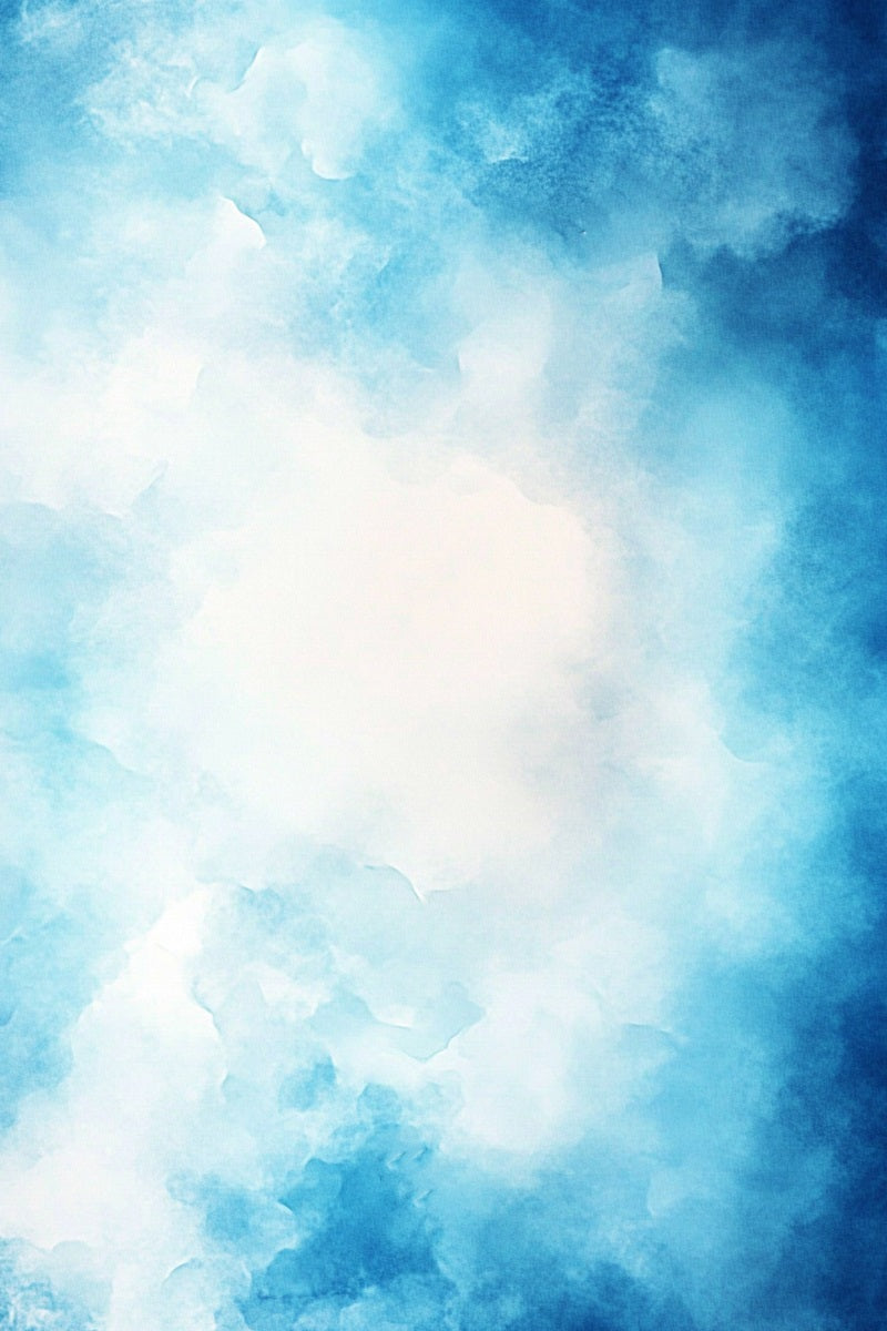 Aquarell Fotohintergrund Soft Aquarell Wolke Blau Textur Fotohintergrund für Porträts GQ58-100