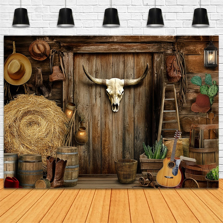 Western Backdrop Rustikale Scheunentür Cowboy Dekor Vintage Backdrops für Fotografie GQ58-116