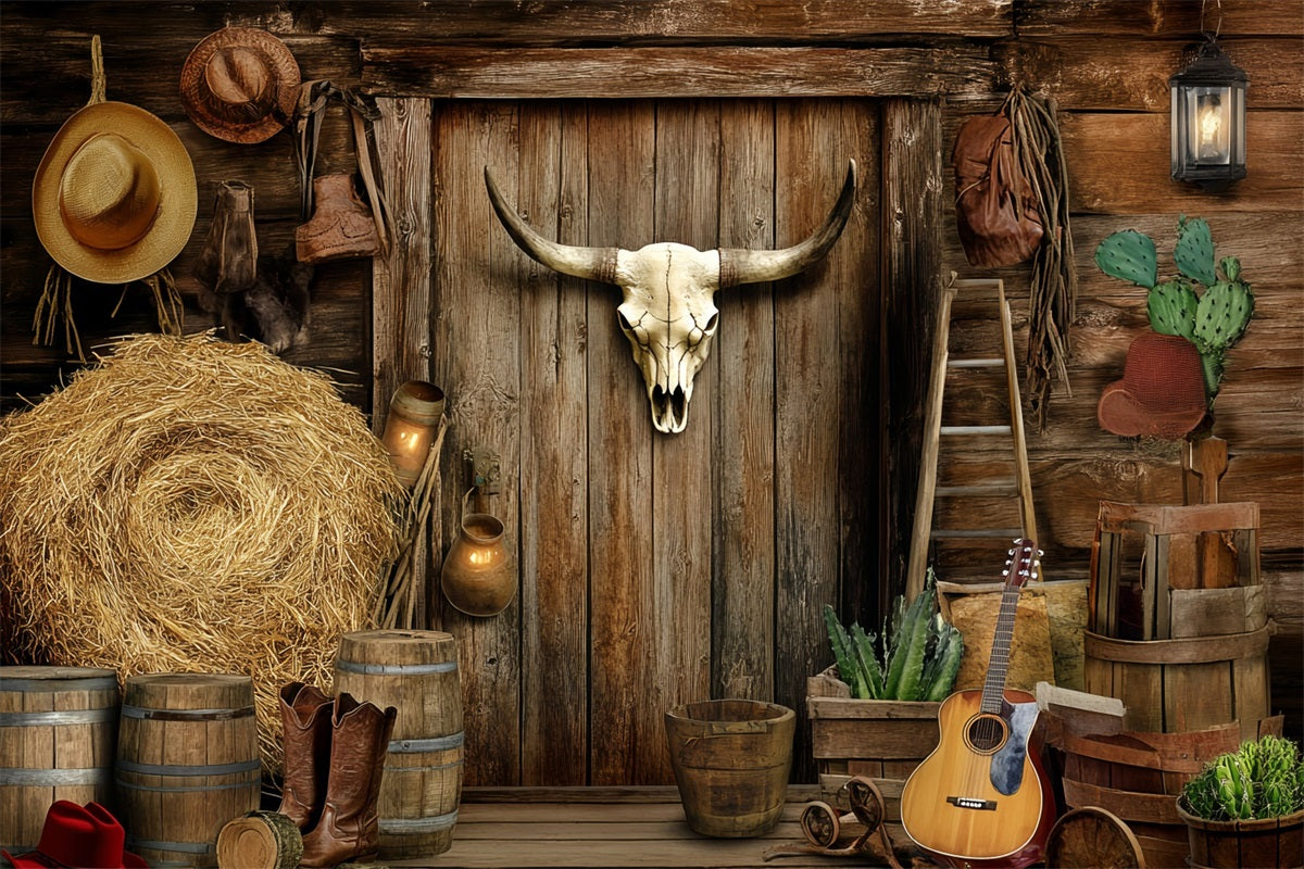 Western Backdrop Rustikale Scheunentür Cowboy Dekor Vintage Backdrops für Fotografie GQ58-116