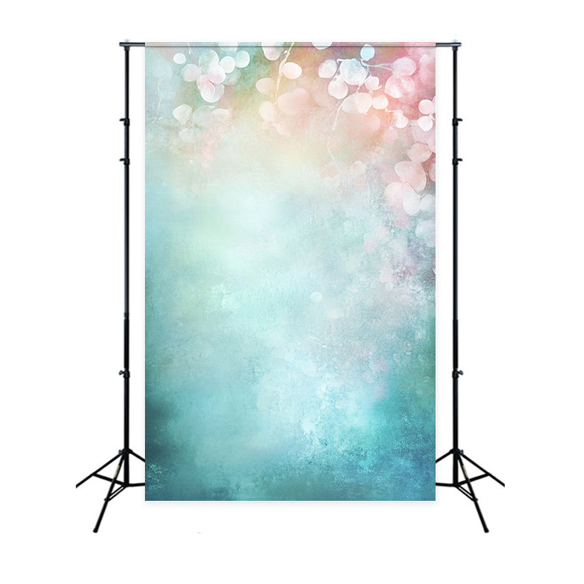 Aquarell-Fotohintergrund Dreamy Aqua und Pink Floral Blur Porträt FotoFotohintergrund GQ58-97