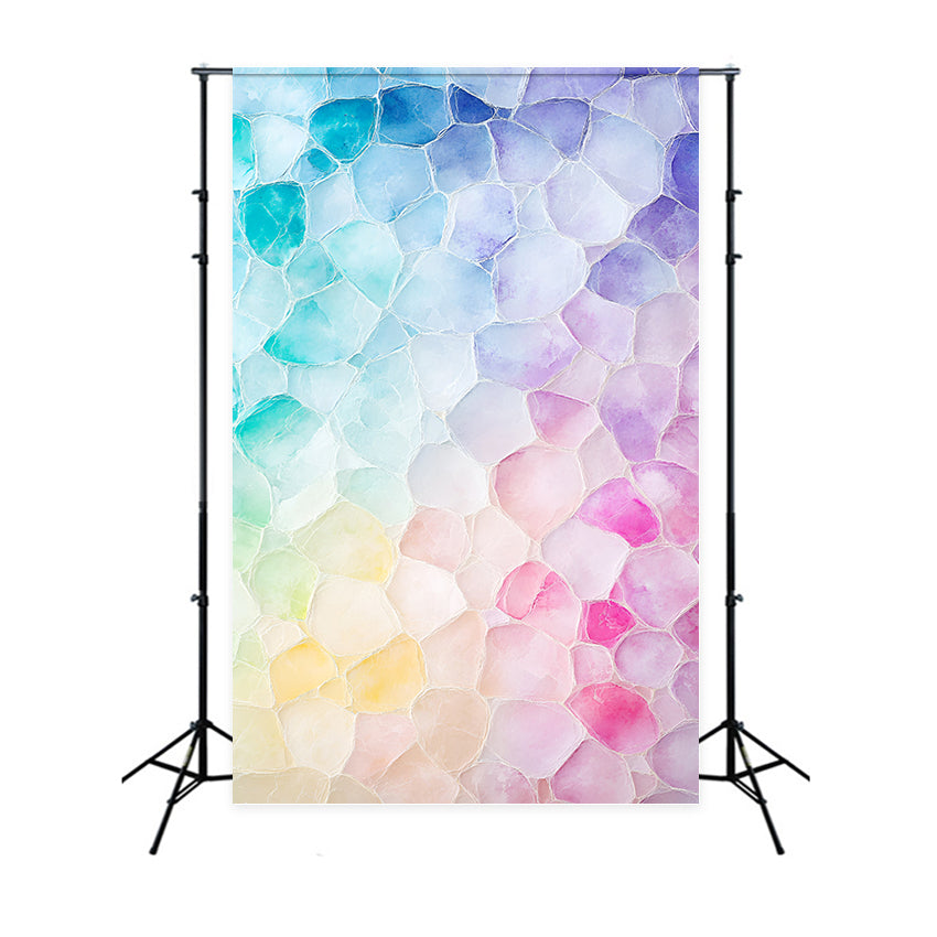 Aquarell Fotohintergrund Pastell Mosaik Glas Stein Muster Porträt Fotografie Fotohintergrund GQ58-99