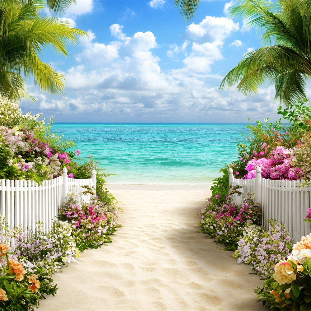 Strand Fotokulisse Strand Eingang Blume Sommer Fotokulisse GQ6-12