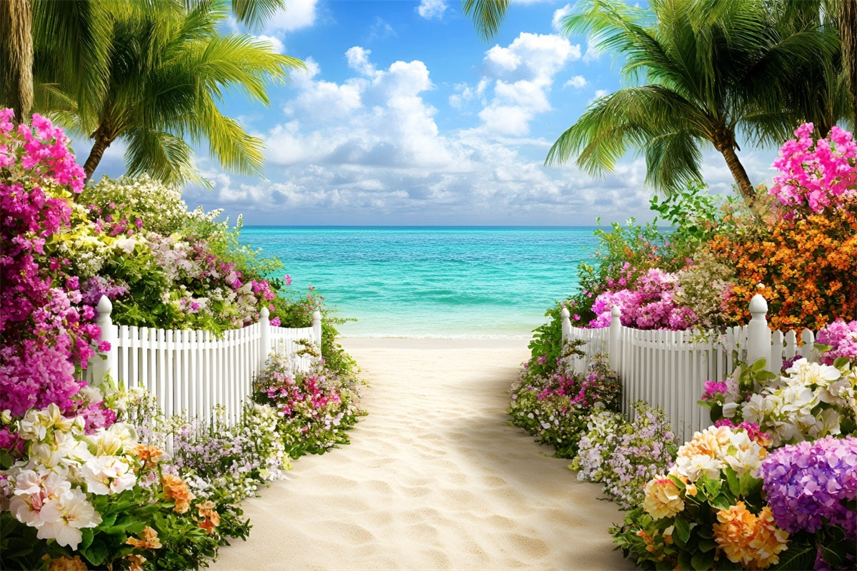 Strand Fotokulisse Strand Eingang Blume Sommer Fotokulisse GQ6-12