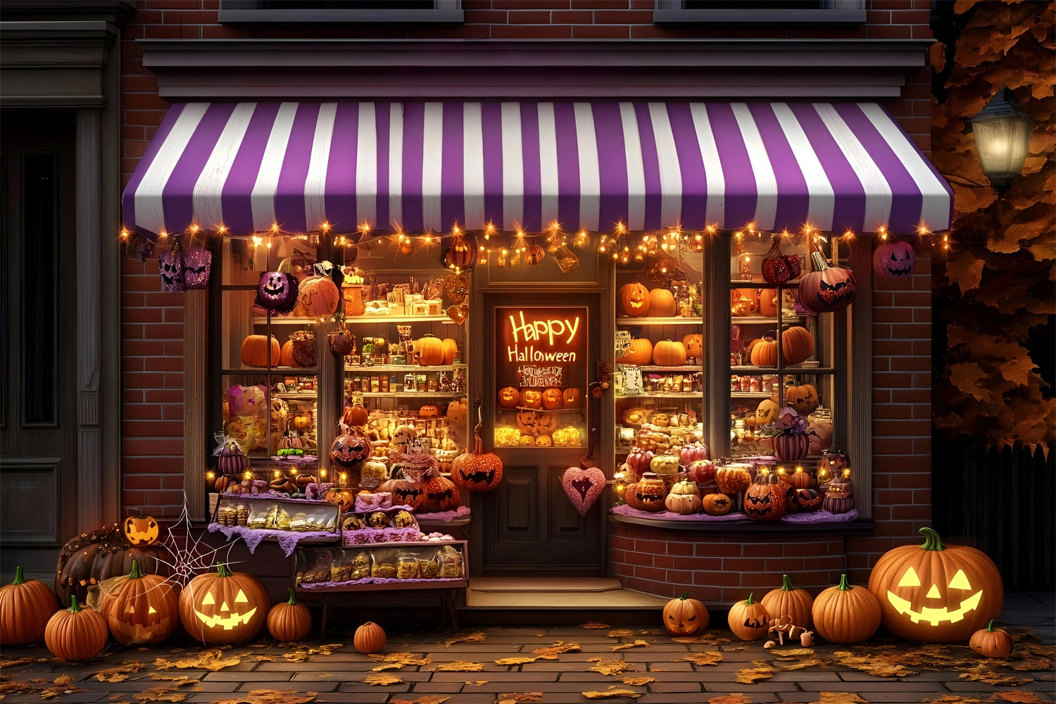 Fotografie Halloween Backdrop Gespenstischer Kürbis Fenster Hintergrund GQ6-204