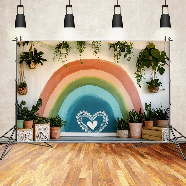 Boho Fotokulisse Indoor Regenbogen Pflanze Sommer Kulissen GQ6-22