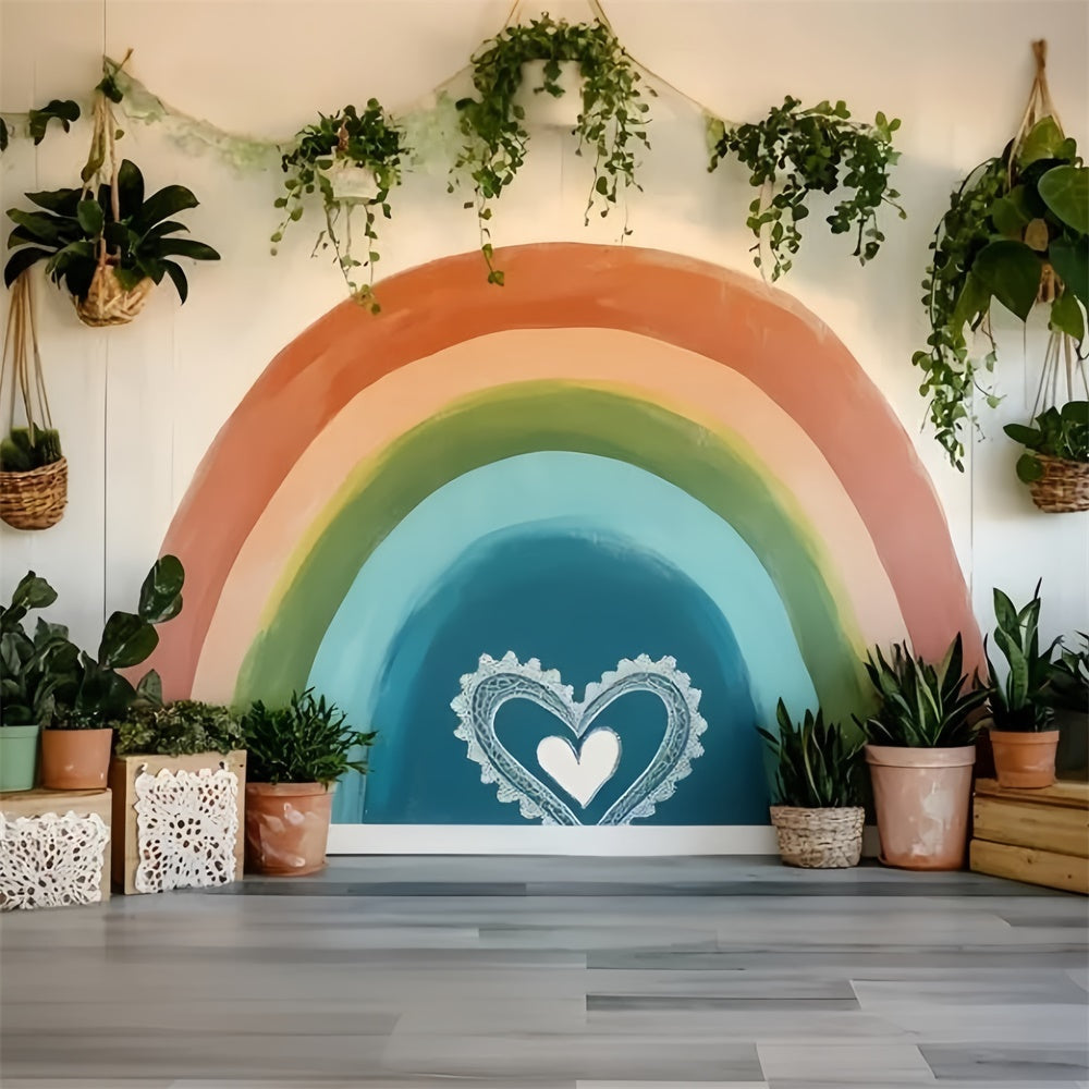 Boho Fotokulisse Indoor Regenbogen Pflanze Sommer Kulissen GQ6-22
