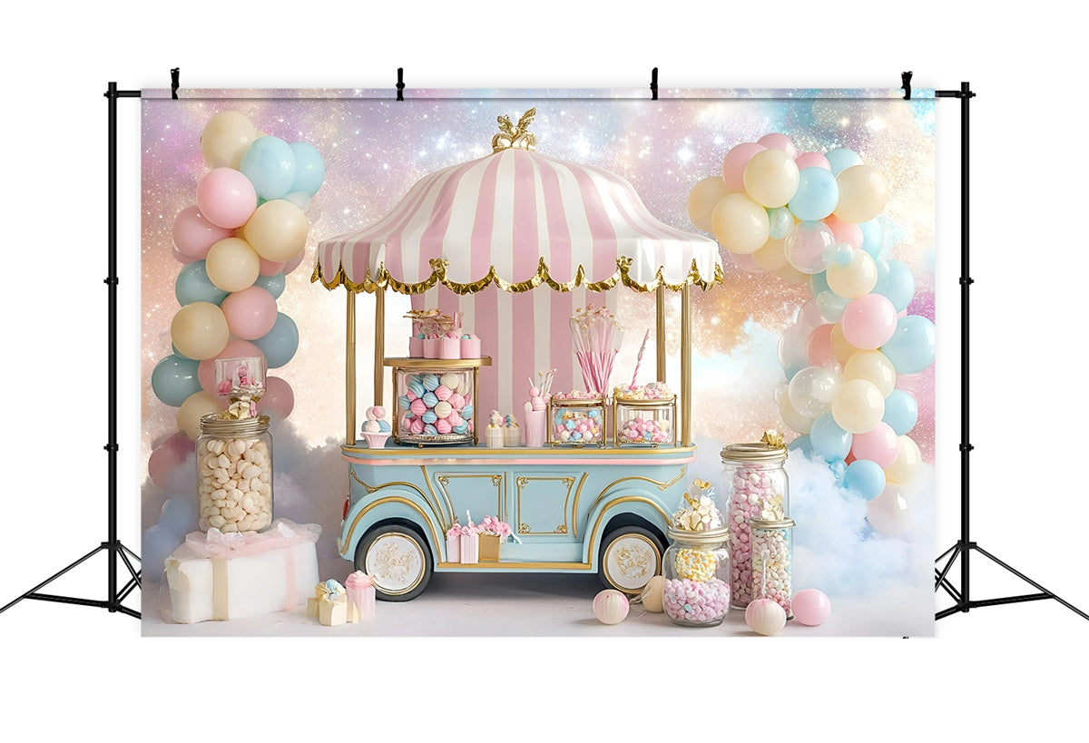 Backdrop für Geburtstag Fairytale Sugar Cart Backdrop GQ6-298