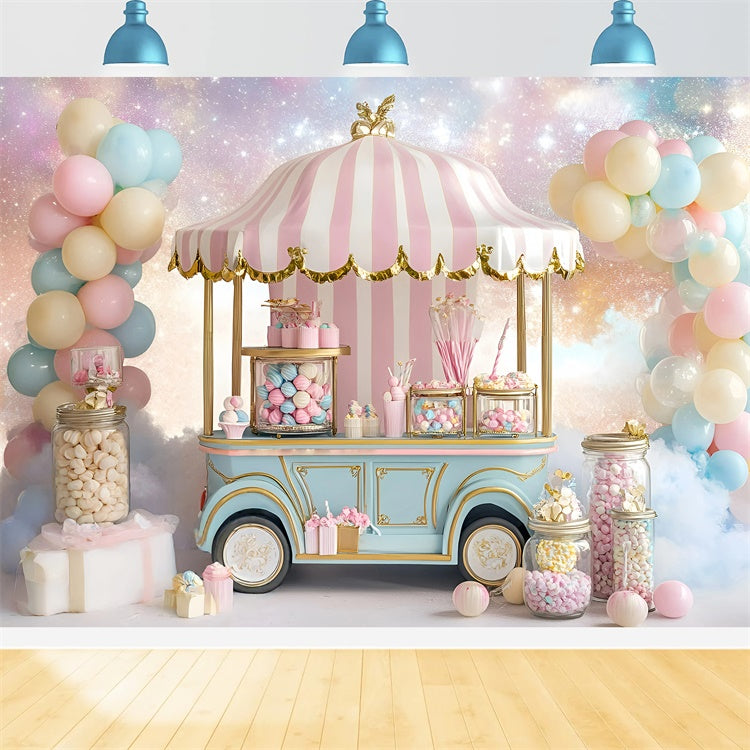 Backdrop für Geburtstag Fairytale Sugar Cart Backdrop GQ6-298
