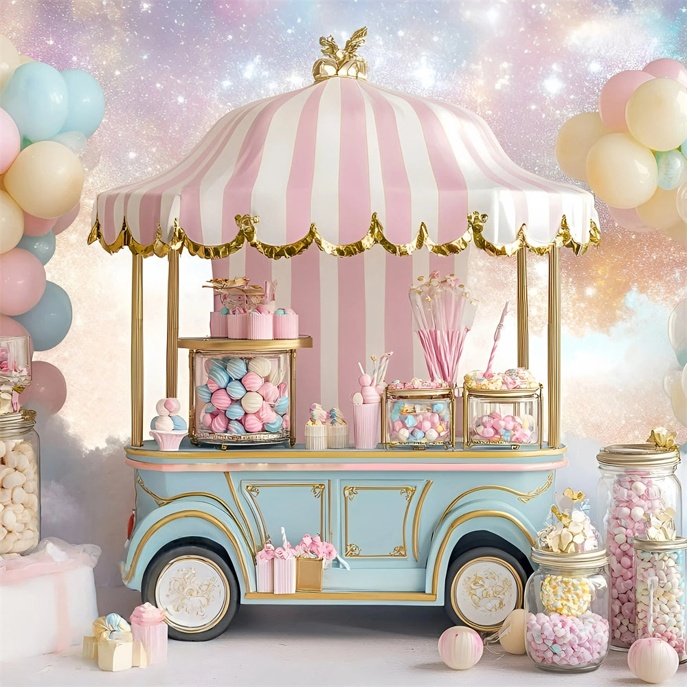 Backdrop für Geburtstag Fairytale Sugar Cart Backdrop GQ6-298
