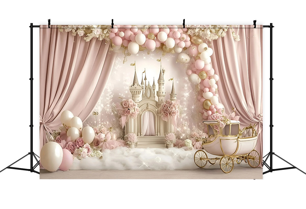 Cake Smash Backdrop Mädchen Rose Kutsche Fantasy Backdrop GQ6-299