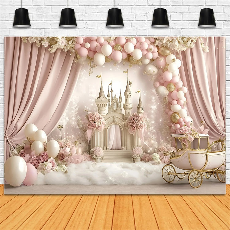 Cake Smash Backdrop Mädchen Rose Kutsche Fantasy Backdrop GQ6-299