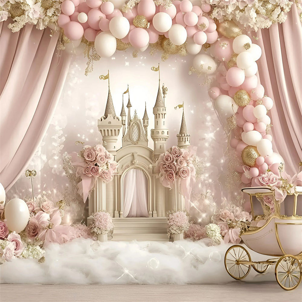 Cake Smash Backdrop Mädchen Rose Kutsche Fantasy Backdrop GQ6-299
