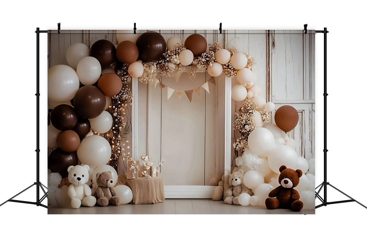 Cake Smash Backdrop Vintage Braun Ballon Hintergrund GQ6-313
