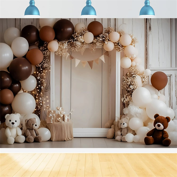 Cake Smash Backdrop Vintage Braun Ballon Hintergrund GQ6-313