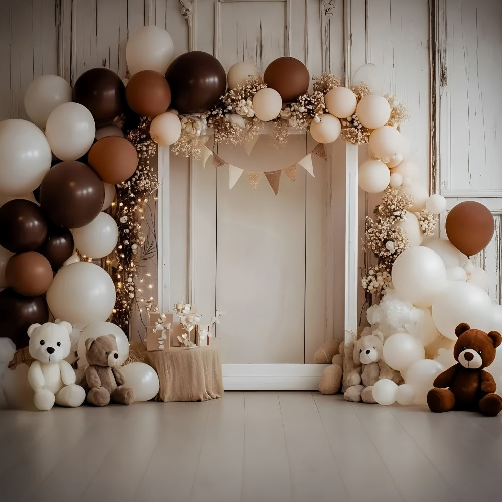 Cake Smash Backdrop Vintage Braun Ballon Hintergrund GQ6-313