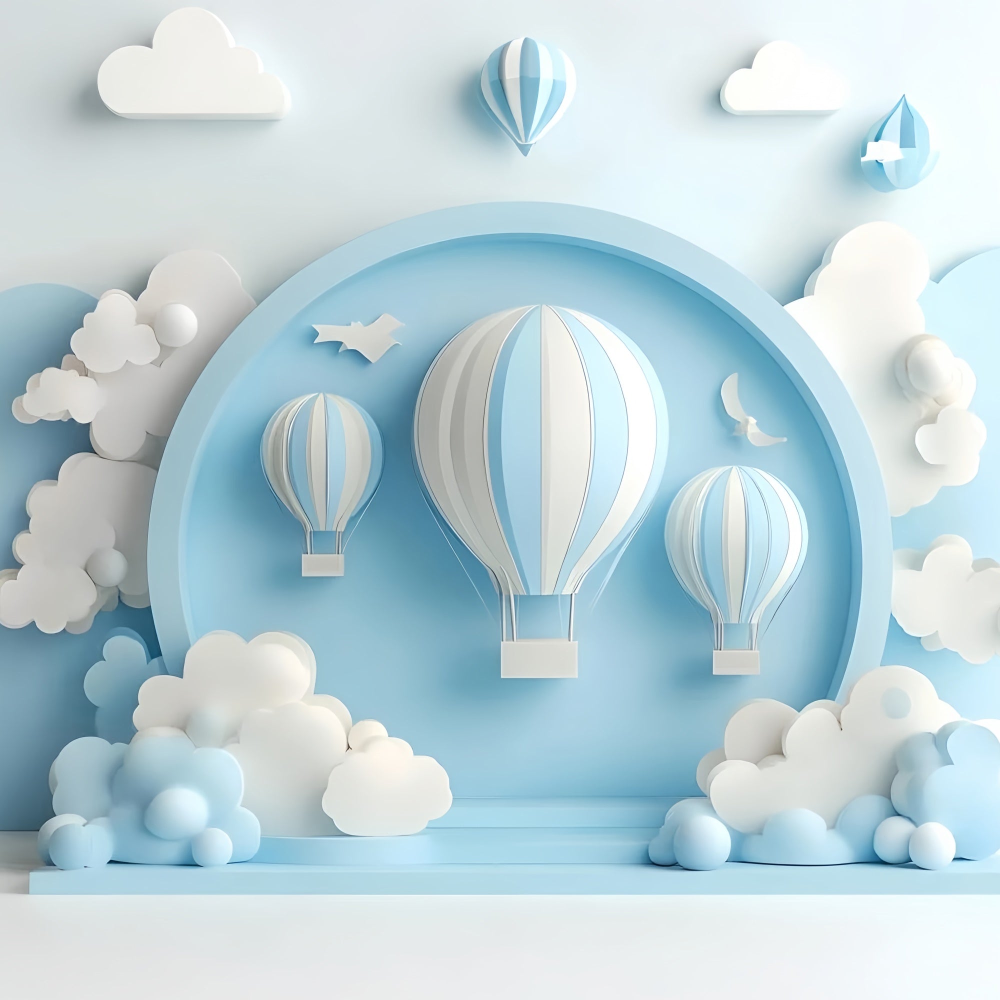 Cake Smash Backdrop Junge Himmel Reise Ballon Hintergrund GQ6-321