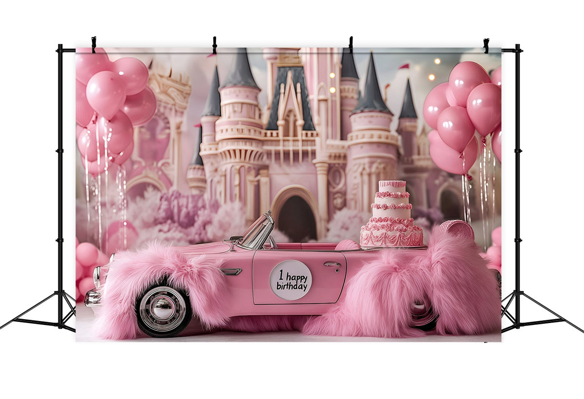 Cake Photography Backdrops Rosa Cabrio Schloss Hintergrund GQ6-341
