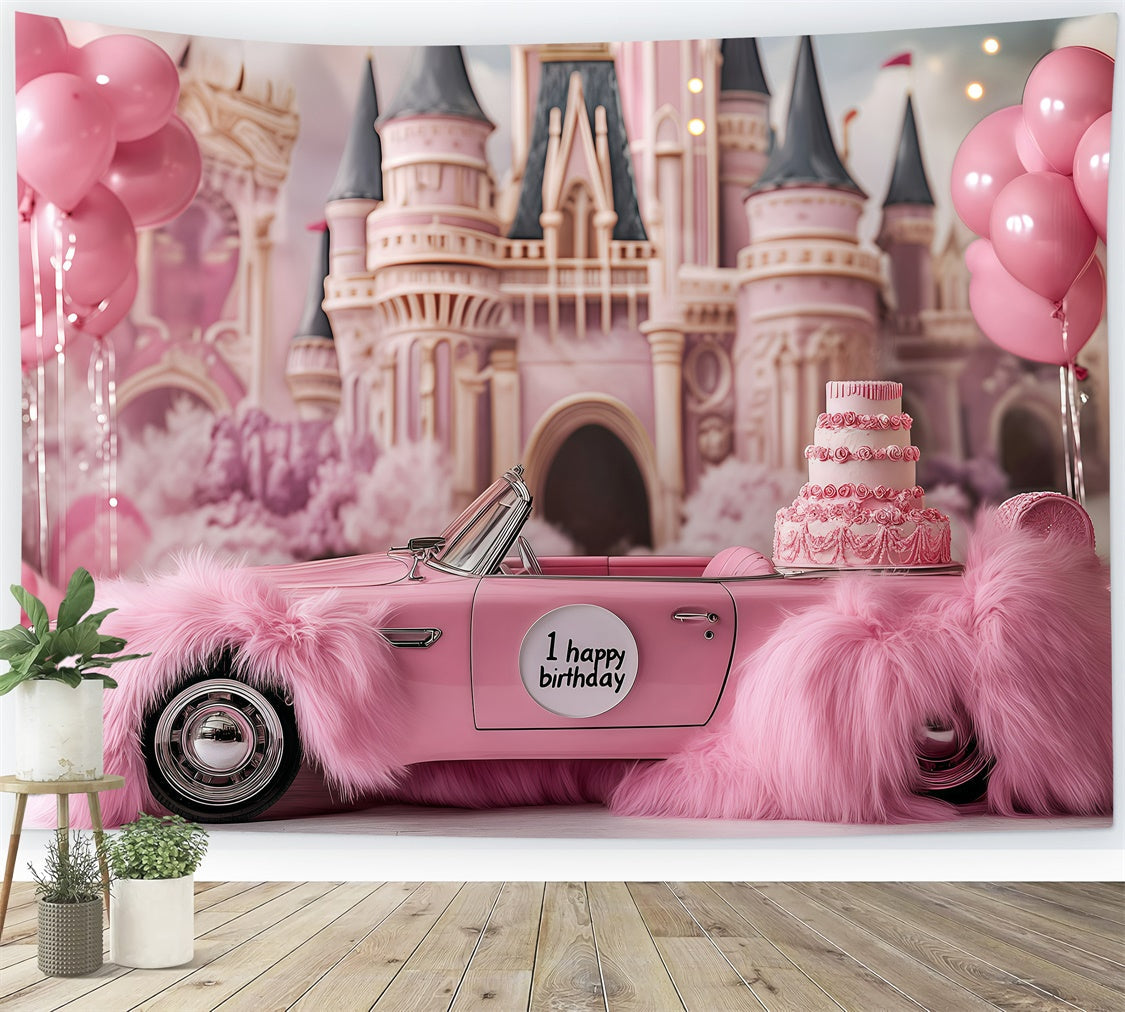 Cake Photography Backdrops Rosa Cabrio Schloss Hintergrund GQ6-341