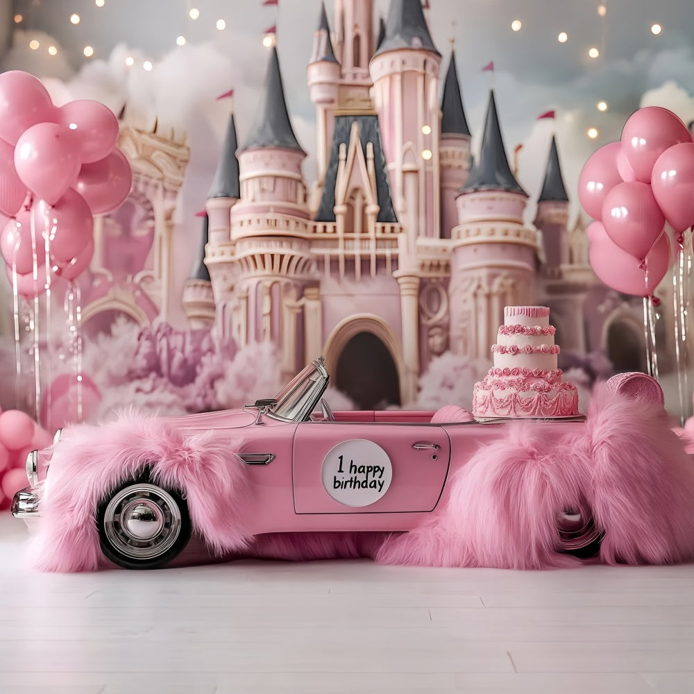 Cake Photography Backdrops Rosa Cabrio Schloss Hintergrund GQ6-341